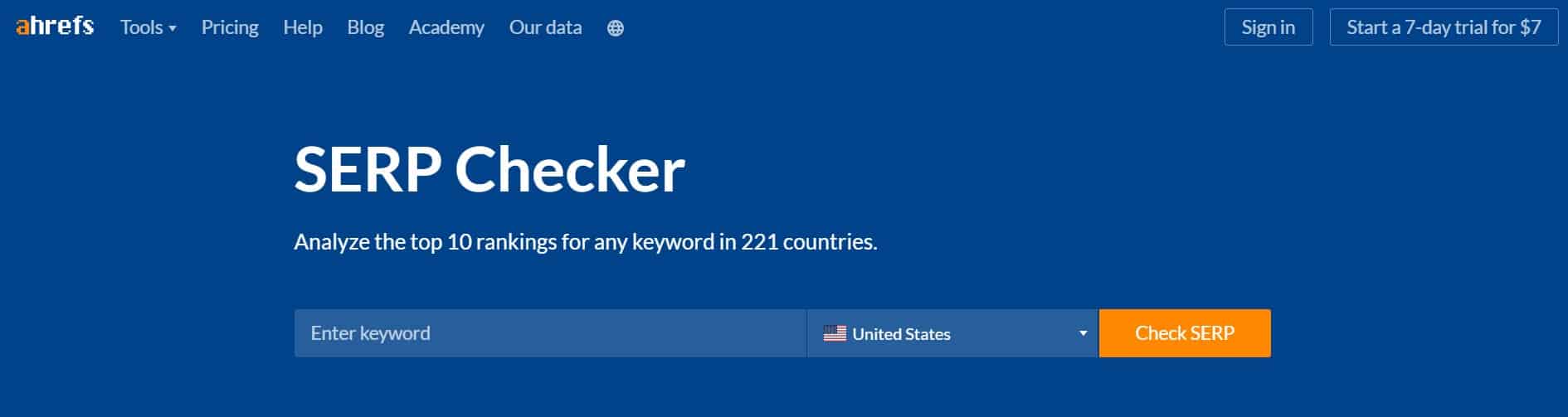 Ahrefs SERP Checker