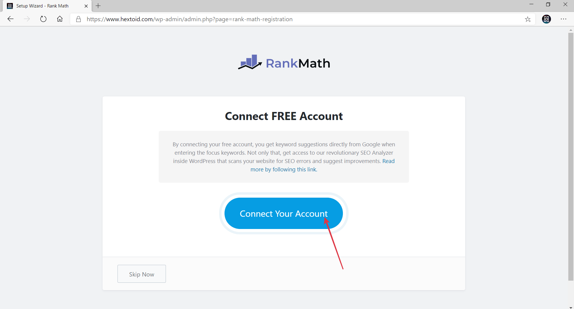 Click Connect Your Account