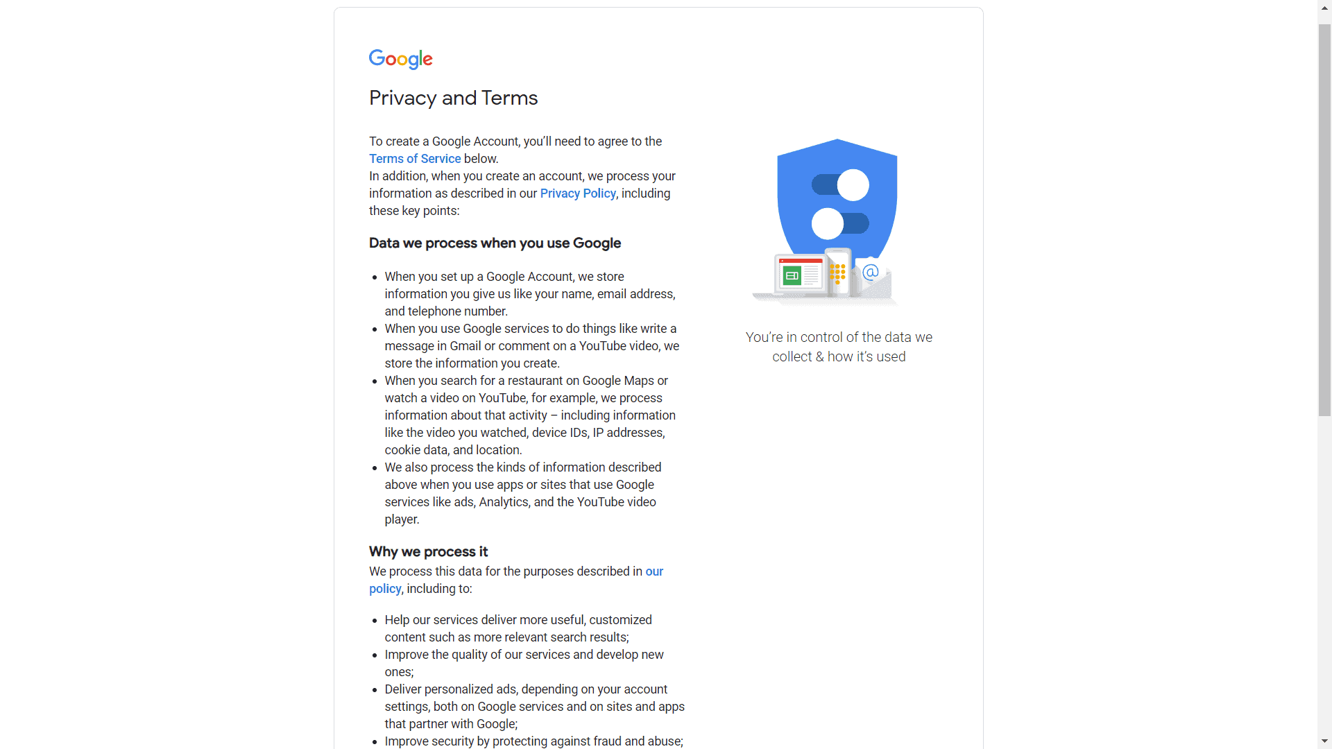 Read Google Policies