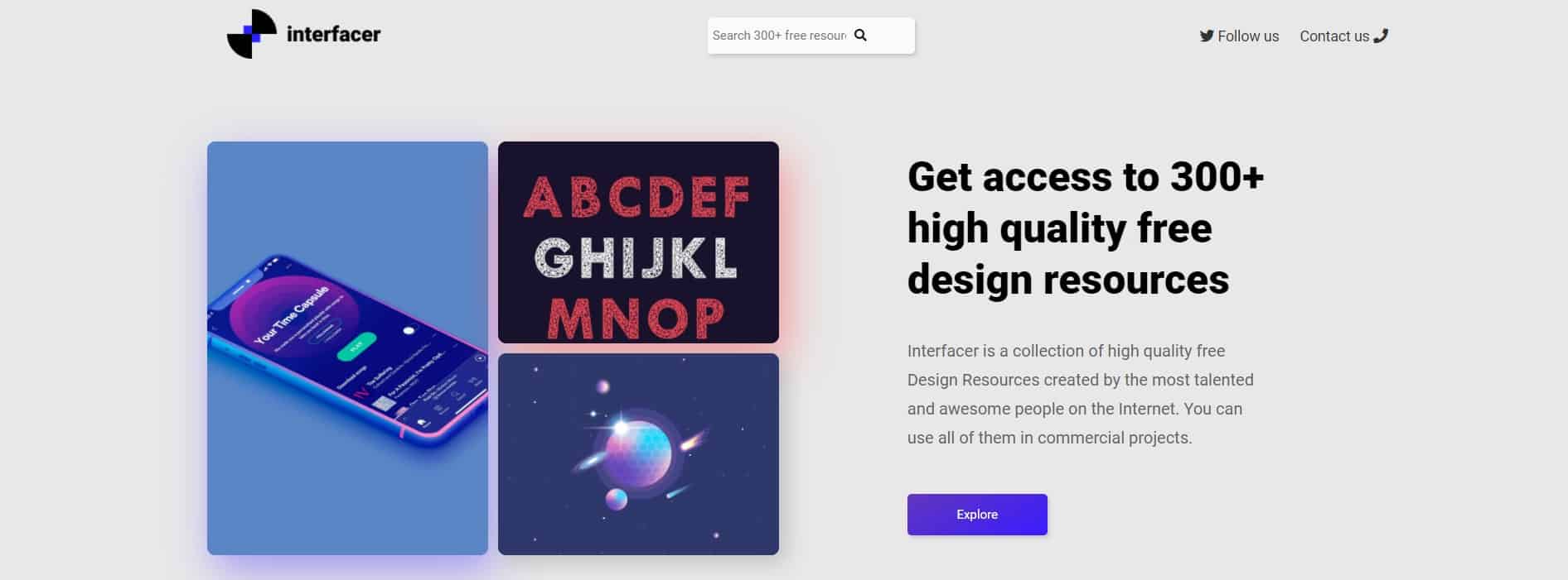 Interfacer: 300+ free design resources