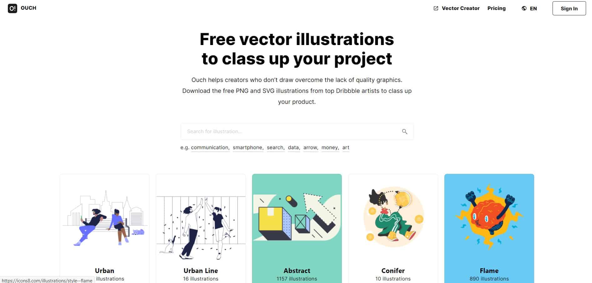 Ouch!: Free vector illustrations to class up your project