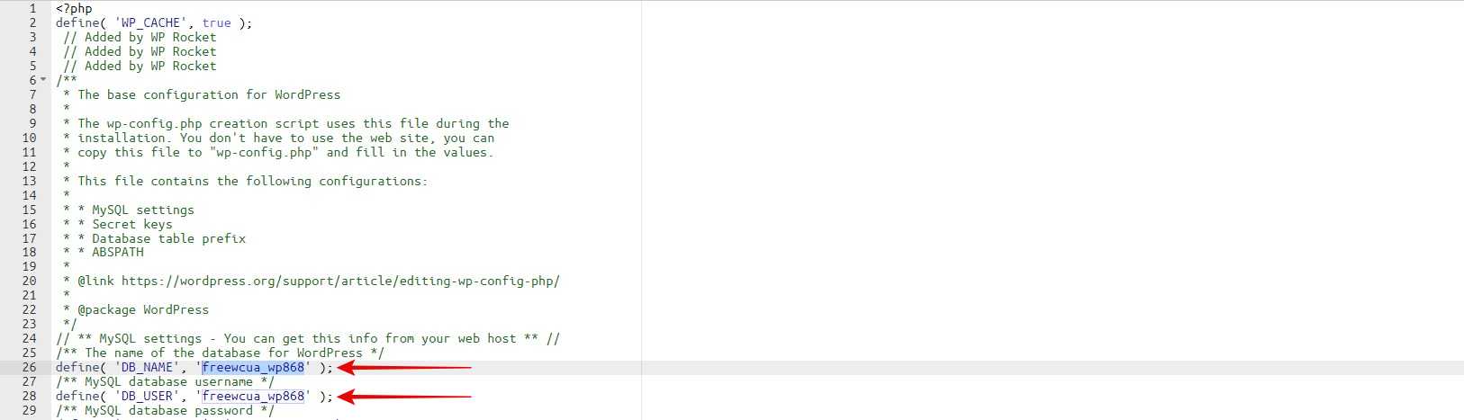 Note down DB_NAME