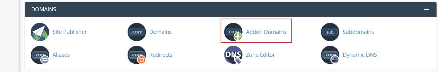 Go to cPanel > Addon Domains