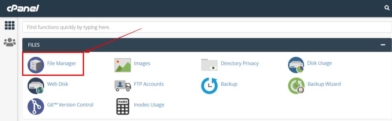 Login to cPanel > Tap on File Manager