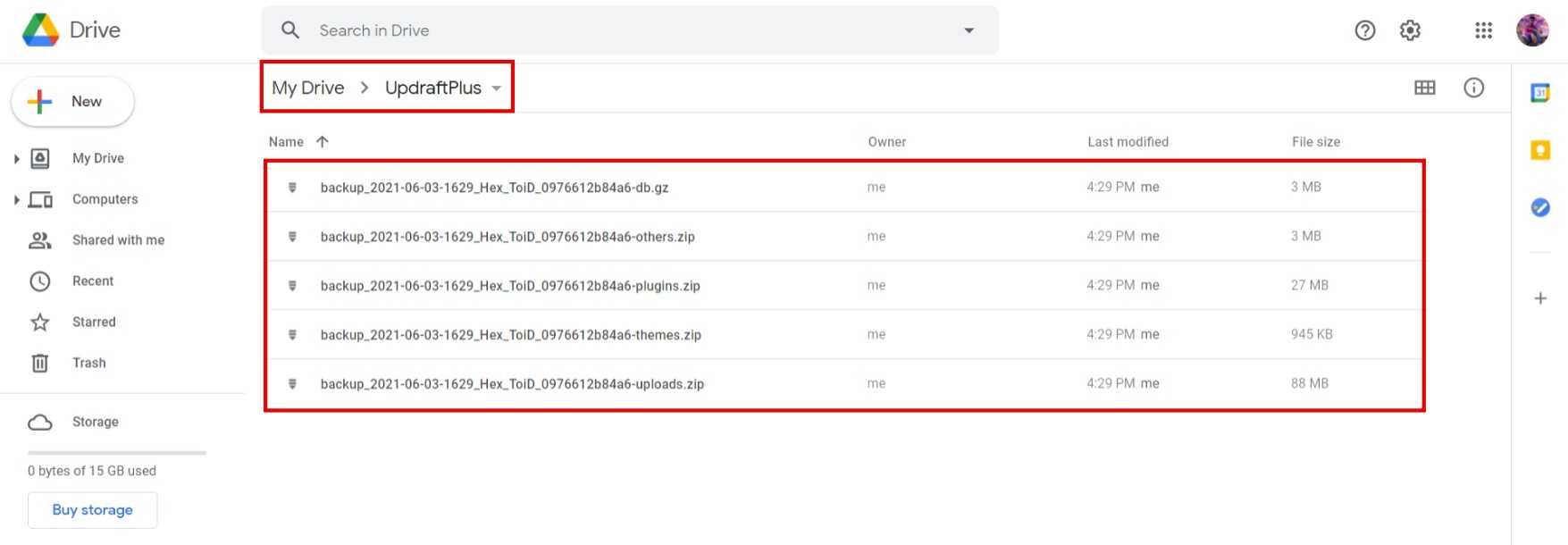 Backup Files In Google Drive